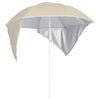 vidaXL Strandparasoll med sidov&auml;ggar sand 215 cm