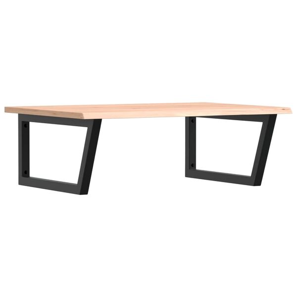 vidaXL V&auml;ggmonterad handfatshylla st&aring;l och massiv ek