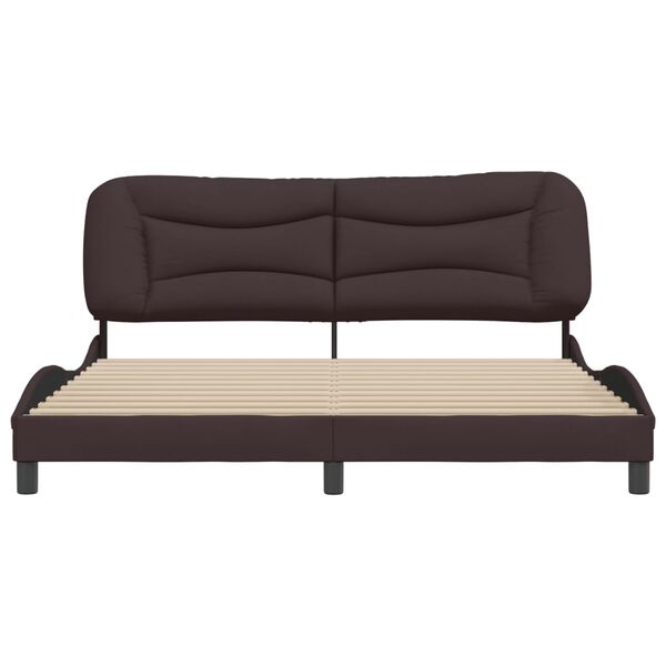 vidaXL Bed Frame without Mattress "Hvar" Dark Brown 180x200 cm Fabric