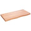 vidaXL B&auml;nkskiva badrum ljusbrun 100x50x(2-6) cm behandlat massivt tr&auml;
