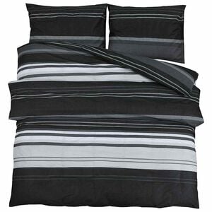 vidaXL P&aring;slakanset svart randig 260x240 cm bomull