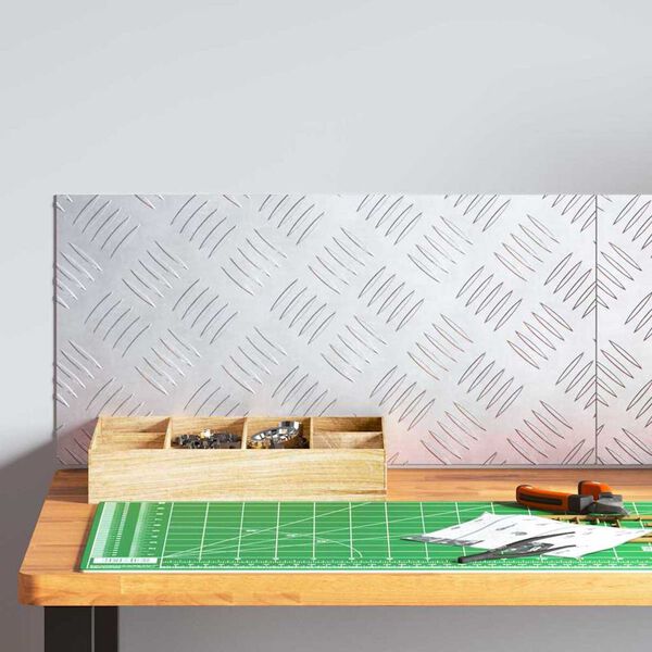 vidaXL Trappsteg Rektangul&auml;r 2 pcs Silver 50 x 25 cm Aluminium