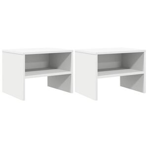 vidaXL S&auml;ngbord 2 st vit 40x30x30 cm konstruerat tr&auml;