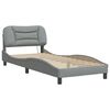 vidaXL Bed Frame with LED without Mattress "Hvar" Light Grey 90x200 cm Fabric