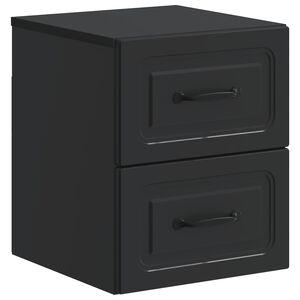 vidaXL V&auml;ggmonterat S&auml;ngbord Svart 34,5 x 33 x 40 cm Konstruerat tr&auml;