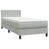 vidaXL Rams&auml;ng med madrass ljusgr&aring; 100x220 cm sammet