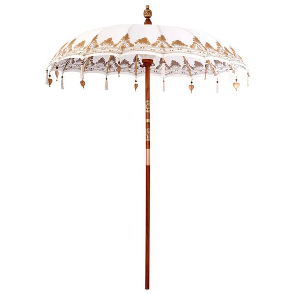 vidaXL Balinesisk Parasol Kr&auml;m 185 x 185 x 260 cm Bomull