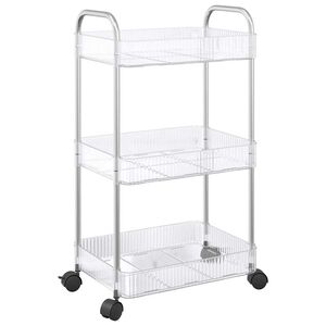 vidaXL F&ouml;rvaringsvagn 3-v&aring;nings transparent 37x28x68 cm akryl