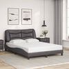 vidaXL Bed Frame without Mattress "Hvar" Grey 140x190 cm Faux Leather