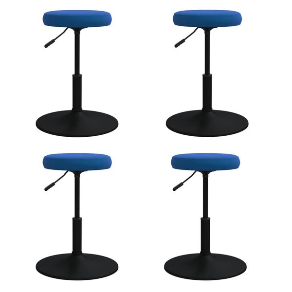 vidaXL Matstolar 4 st bl&aring; sammet