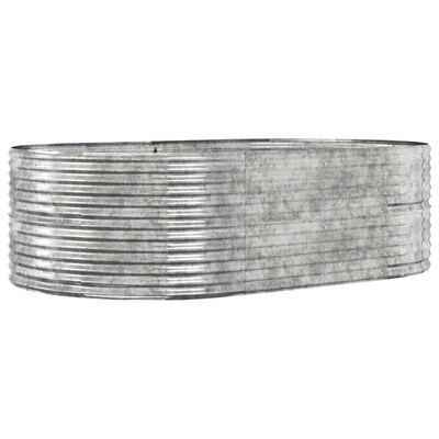 vidaXL Odlingslåda silver 212x140x68 cm pulverlackerat stål