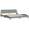 vidaXL Bed with Mattress "Dover" Light Grey 200x200 cm Fabric