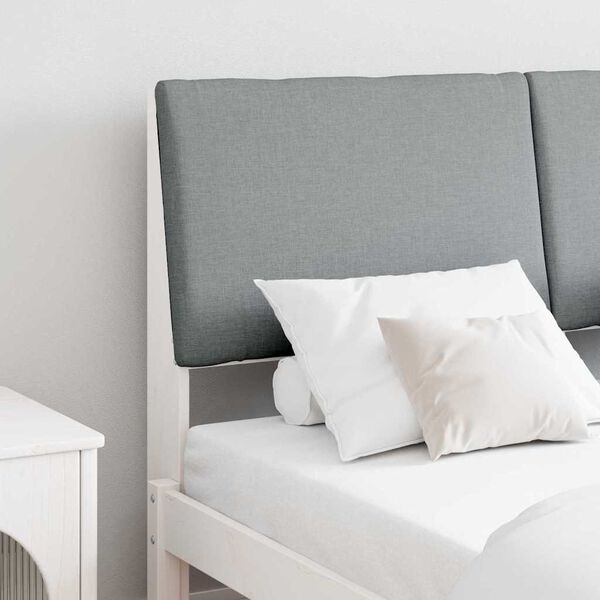 vidaXL Kl&auml;dd s&auml;nggavel Ljusgr&aring; 150 cm Massiv furu