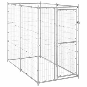 vidaXL Hundg&aring;rd f&ouml;r utomhusbruk st&aring;l 110x220x180 cm