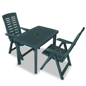 vidaXL Caf&eacute;set 3 delar plast gr&ouml;n