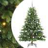 vidaXL Konstgjord julgran med 150 LED-lampor Gr&ouml;n 150 cm PE och PVC