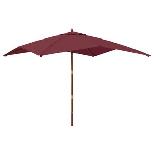 vidaXL Parasoll med tr&auml;st&aring;ng 300x300x273 cm vinr&ouml;d