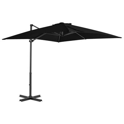 vidaXL Frihängande parasoll med aluminiumstång svart 250x250 cm