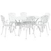 vidaXL Tr&auml;dg&aring;rdsm&ouml;belset 7 pcs Vit Aluminium