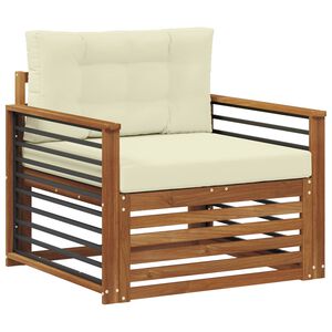 vidaXL Utomhussoffset Massivt akaciatr&auml; och polyester Naturf&auml;rg