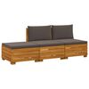 vidaXL Utomhussoffset med kudde 3 Stycke Brun Massivt Akaciatr&auml;