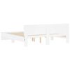 vidaXL Sängram med huvudgavel och LED vit 200x200 cm