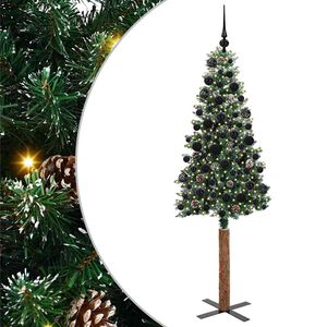 vidaXL Smal julgran med 300 LED-lampor Gr&ouml;n 180 cm PVC och solid furu
