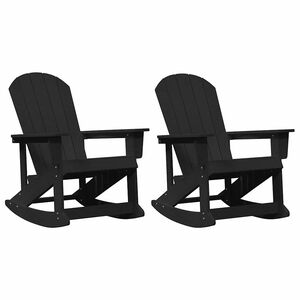 vidaXL Adirondack Gungstolar 2 pcs Svart HDPE
