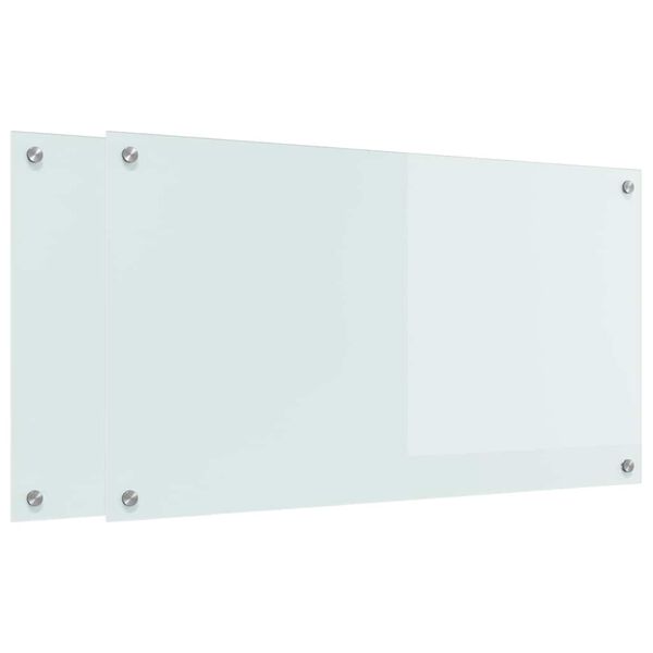vidaXL Köksplånbak Vit 90 x 50 cm härdat glas