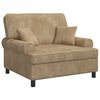 vidaXL XXL-f&aring;t&ouml;lj med kuddar Beige 1,5 Linjer Tyg