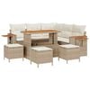 vidaXL Tr&auml;dg&aring;rdsoffset 9 st Beige konstrotting