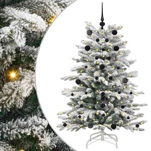 vidaXL Plast Hingad Julgran med LED -remsljus Vit 150 cm PE och PVC