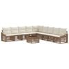 vidaXL Tr&auml;dg&aring;rdsoffset Justerbar 10 pcs Beige konstrotting