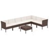 vidaXL Loungegrupp med dynor 8 delar konstrotting brun