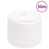 vidaXL B&aring;tlina helvit 16 mm 50 m polypropylen