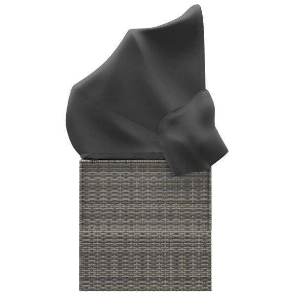 vidaXL Sols&auml;ng med tak och dynor gr&aring; konstrotting