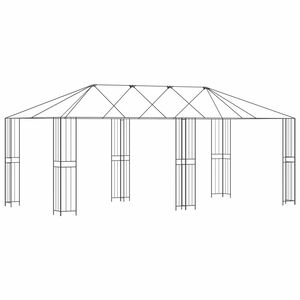 vidaXL Paviljongram utan paviljongtyg 6 x 3 m Svart St&aring;l