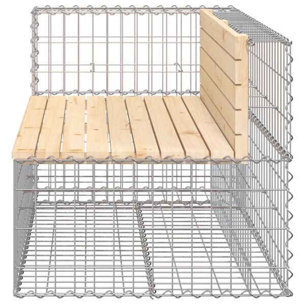 vidaXL Tr&auml;dg&aring;rdsb&auml;nk gabion-design 122x71x65,5 cm massiv furu