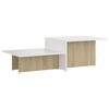 vidaXL Soffbord sonoma-ek & vit 111,5x50x33 cm konstruerat tr&auml;
