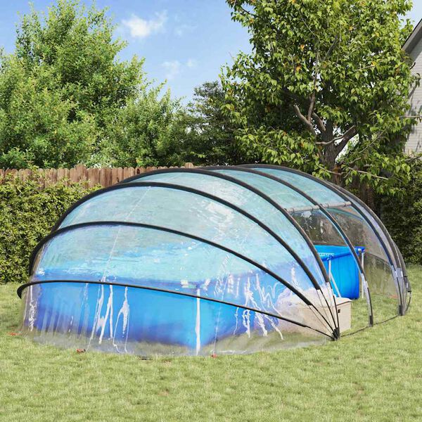 vidaXL Poolt&auml;lt Dome Transparent 640 x 432 x 205 cm PVC