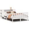 vidaXL S&auml;ng med bokhylla utan madrass vit 150x200cm massiv furu