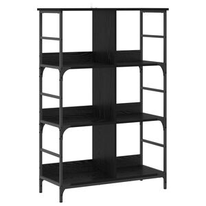 vidaXL Hyllsystem 4 niv&aring;er 78,5 x 33 x 117,5 cm metall PB Svart ek