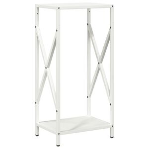 vidaXL Vedst&auml;ll vit 34x25x70 cm kallvalsat st&aring;l