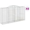 vidaXL Gabioner b&aring;gformade 8 st 300x50x160/180 cm galvaniserat j&auml;rn