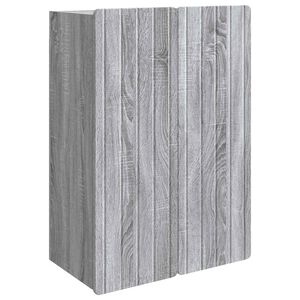 vidaXL V&auml;ggmonterat sk&aring;p Gr&aring; Sonoma 66 x 34,5 x 92 cm Konstruerat tr&auml;