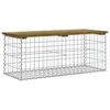 vidaXL Trädgårdsbänk gabion-design 103x44x42 cm tryckimpregnerad furu
