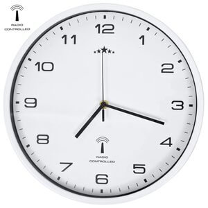 vidaXL Radiostyrd v&auml;ggklocka med Quartz-urverk 31 cm vit