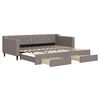 vidaXL Dagb&auml;dd utdragbar med l&aring;dor taupe 90x200 cm tyg