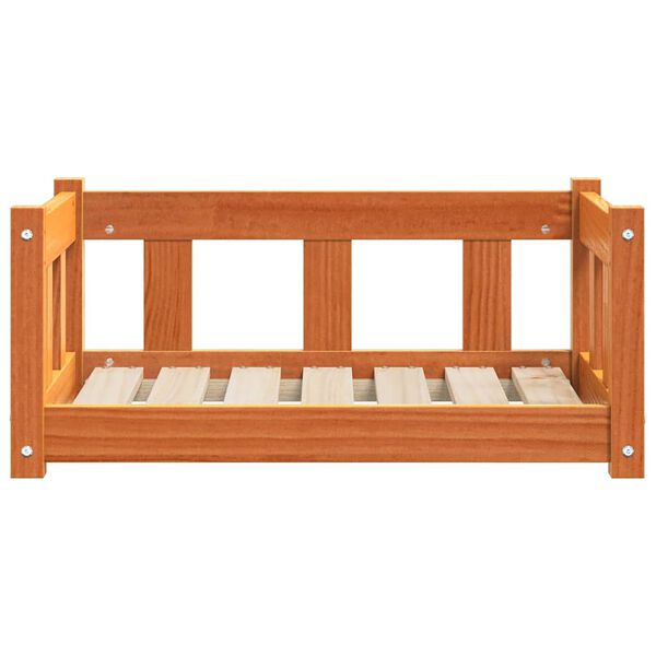 vidaXL Hunds&auml;ng med lagring Vaxbrun 65,5 x 50 x 28 cm Massiv furu