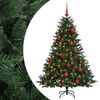 vidaXL Konstgjord julgran med julkulor 120 cm 150 LED-lampor Varmvit